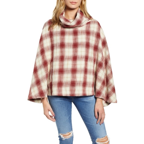 AG Jeans Ronnie Plaid Poncho Size XL - Picture 1 of 8